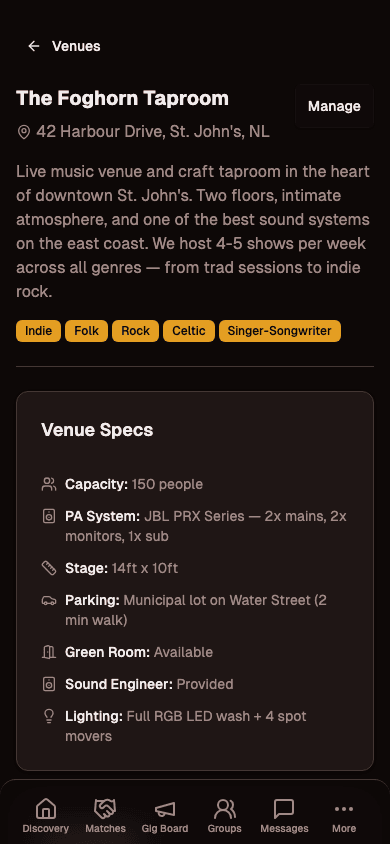 Venue profile